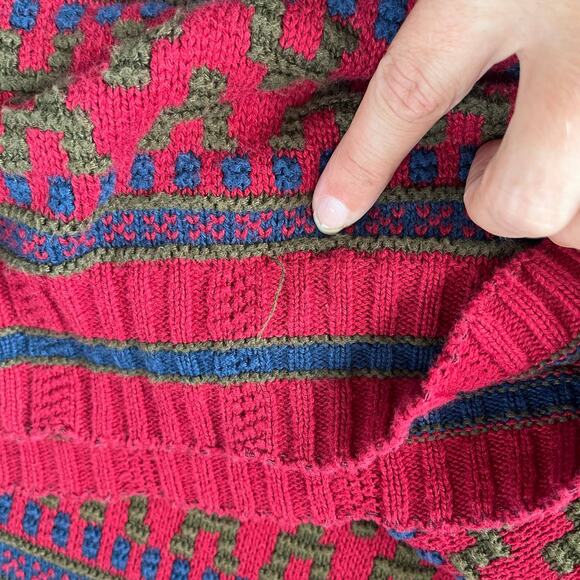 Vtg 80s Christian Dior Monsieur Mens Sweater Sz L Preppy Grandpa Geometric USA - Picture 12 of 12